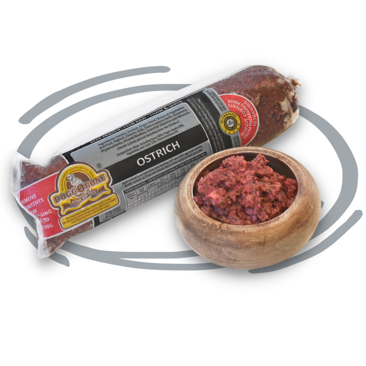 Doggobone Raw Dog Food Ostrich Meal 500g
