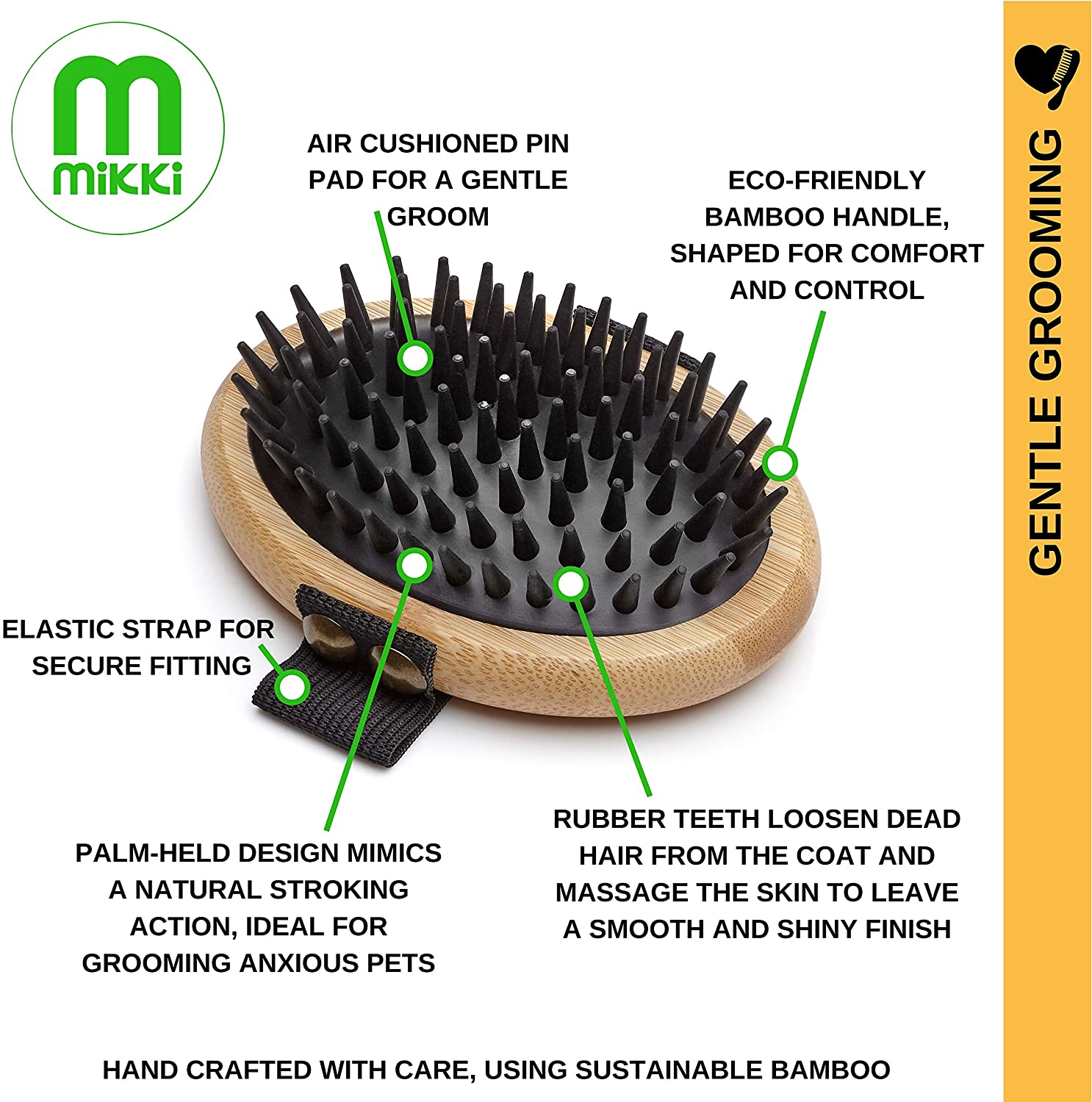 Miki Bamboo Palm Dog Hair Brush descriptions