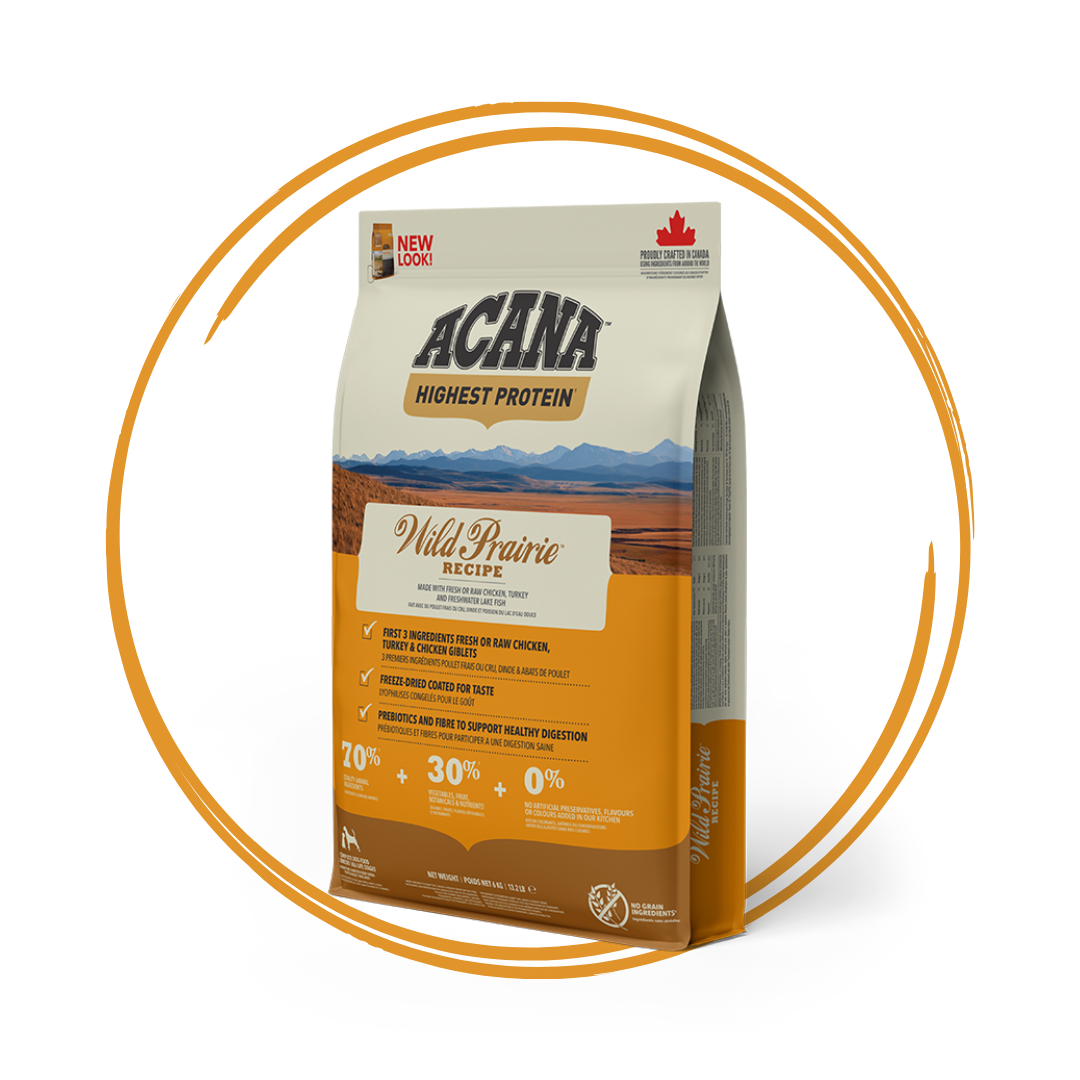 Acana highest protein wild prairie dog food 6kg
