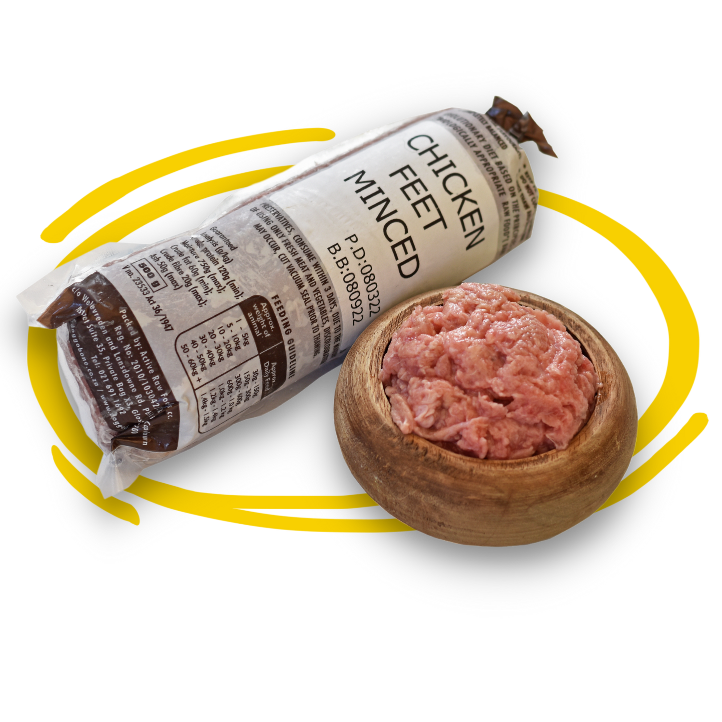 Doggobone Raw Pet Food Pure Minced Chicken Feet
