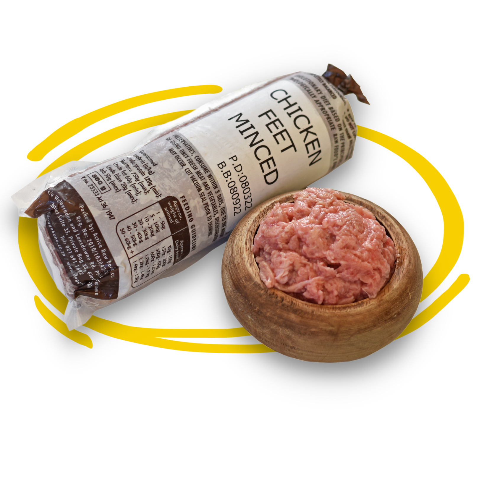 Doggobone Raw Pet Food Pure Minced Chicken Feet
