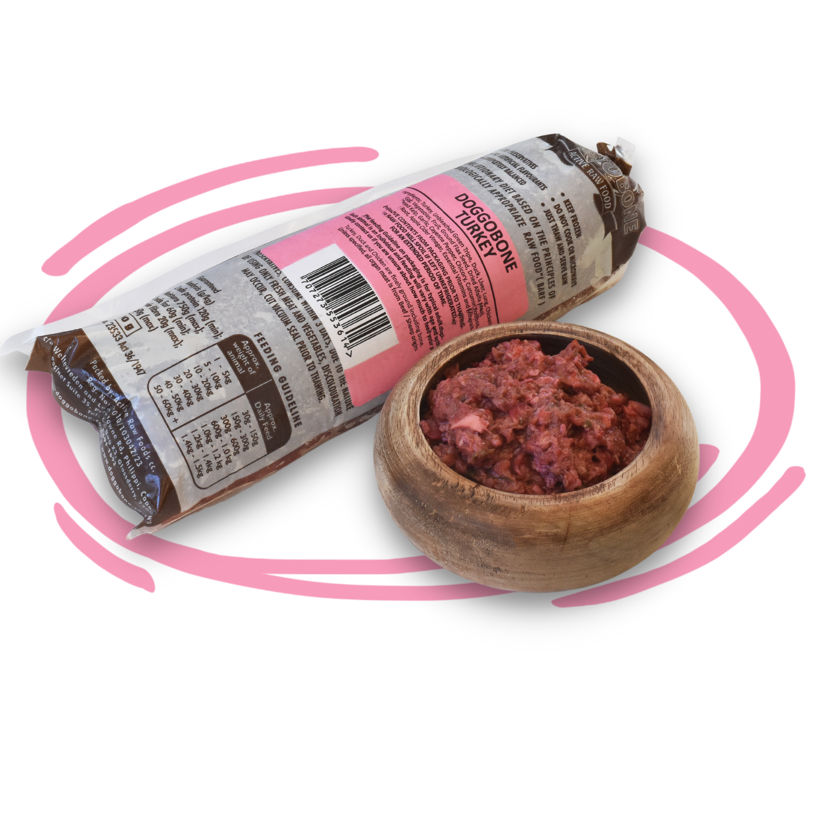 Doggobone Raw Dog Food Turkey Meal 500g