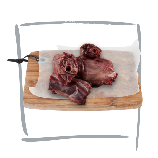 Doggobone whole raw pet food ostrich neck pieces