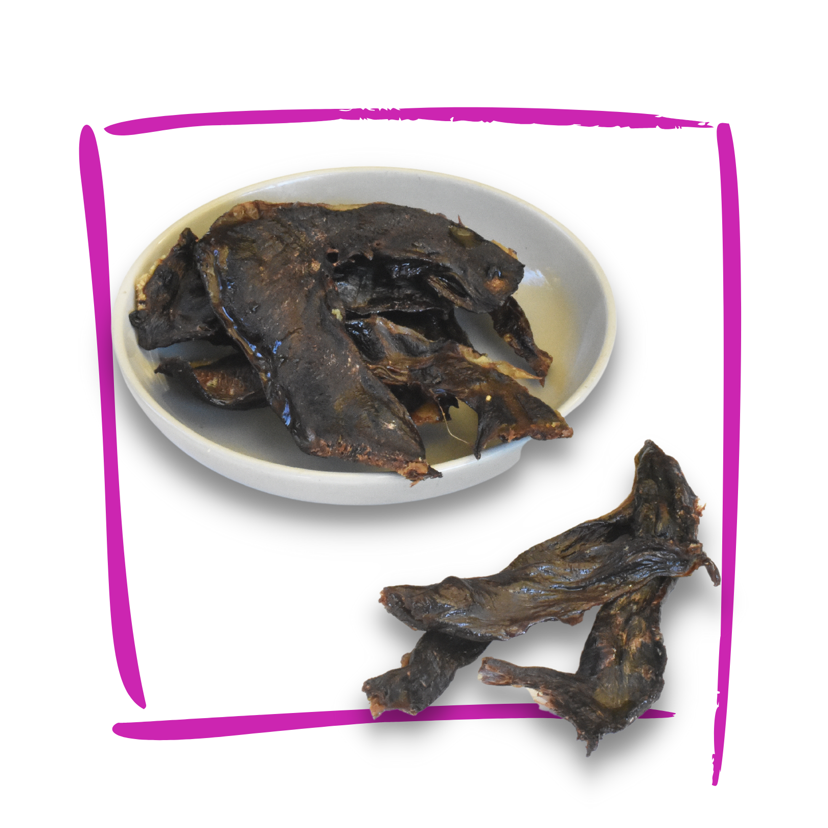 Dried Venison & Ostrich Hearts dog chew treat 80g