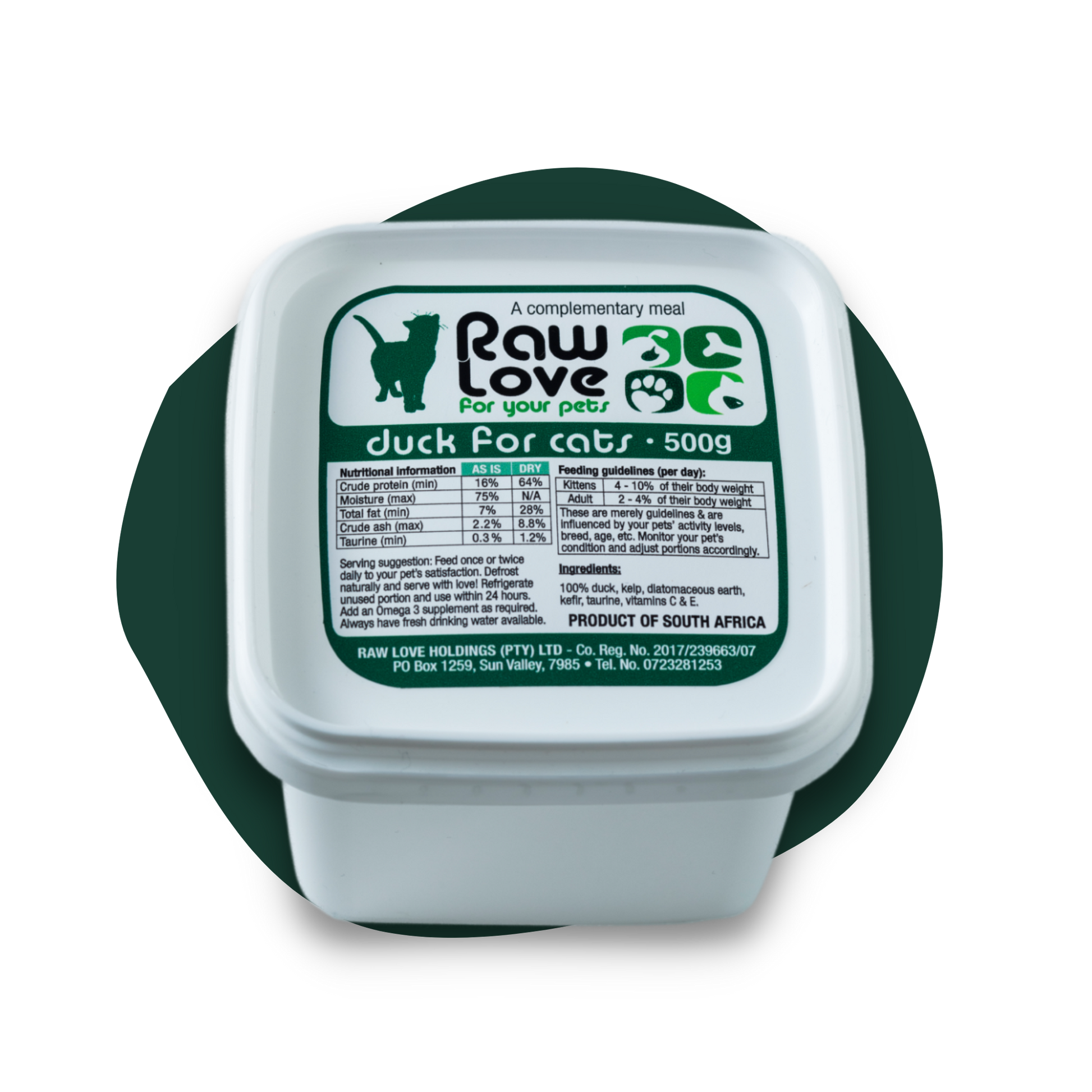 Raw Love cat food duck meal 500g