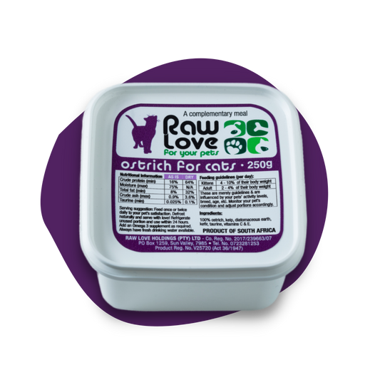 Raw Love cat food ostrich meal 250g