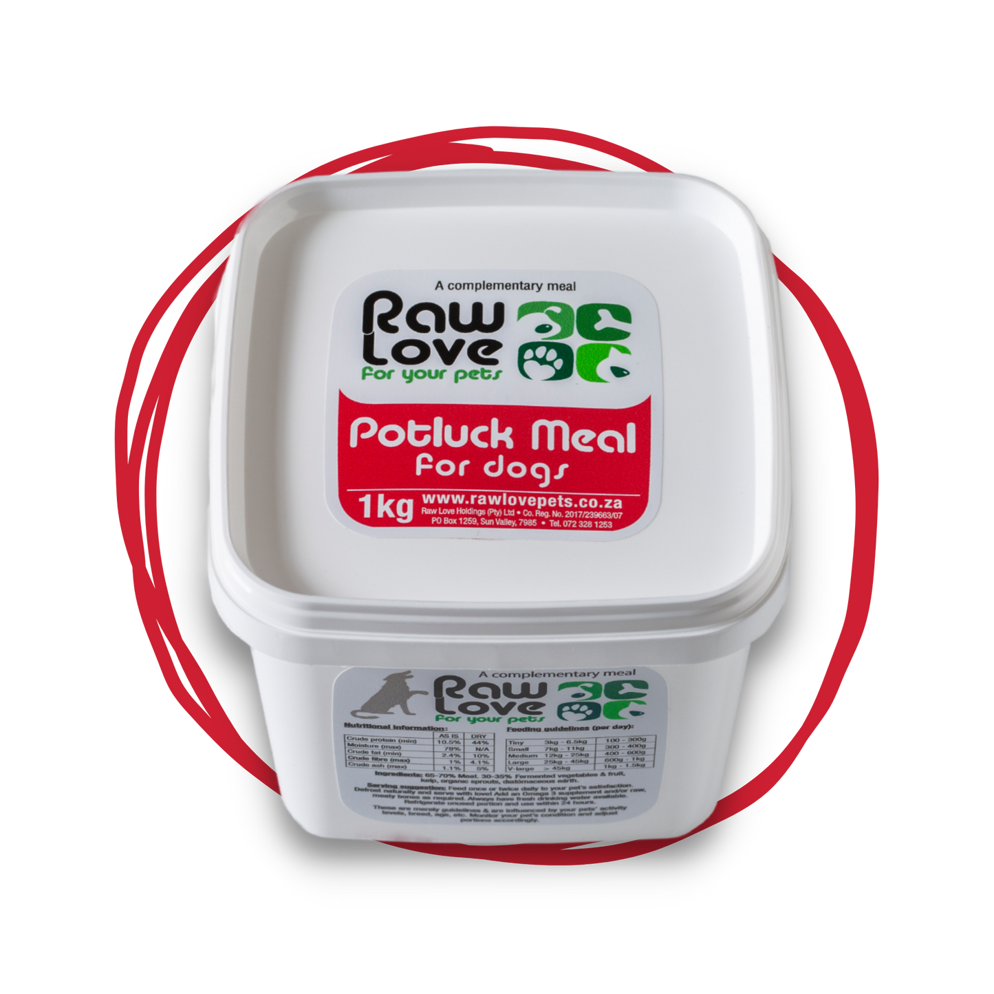 Raw Love dog food potluck meal 1kg