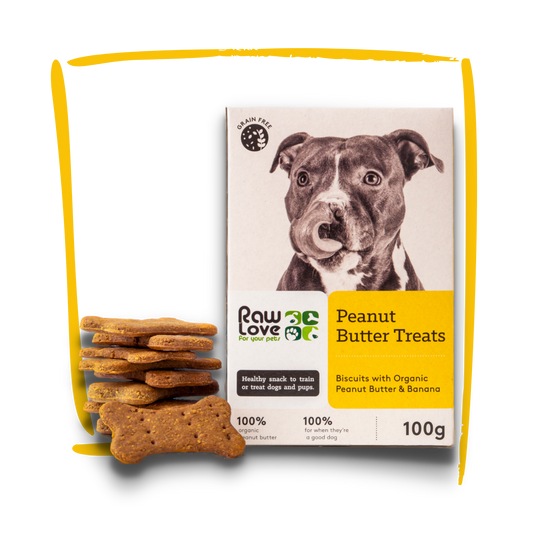 Raw Love dog treats peanut butter biscuits