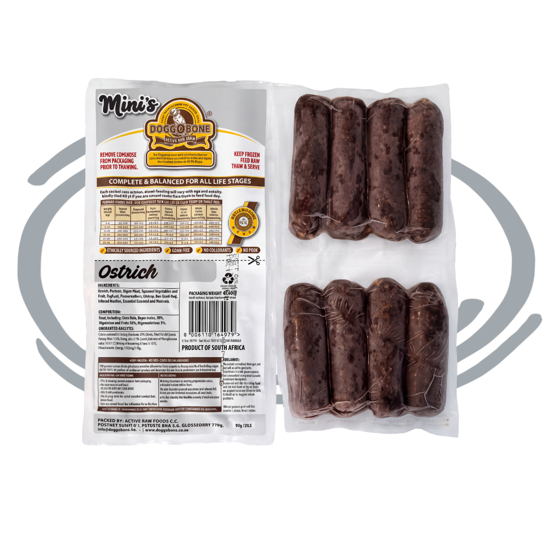 Doggobone Ostrich Minis Raw Pet food
