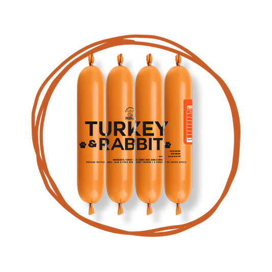 Primal Raw Turkey and Rabbit Mix Minis (4x250g)