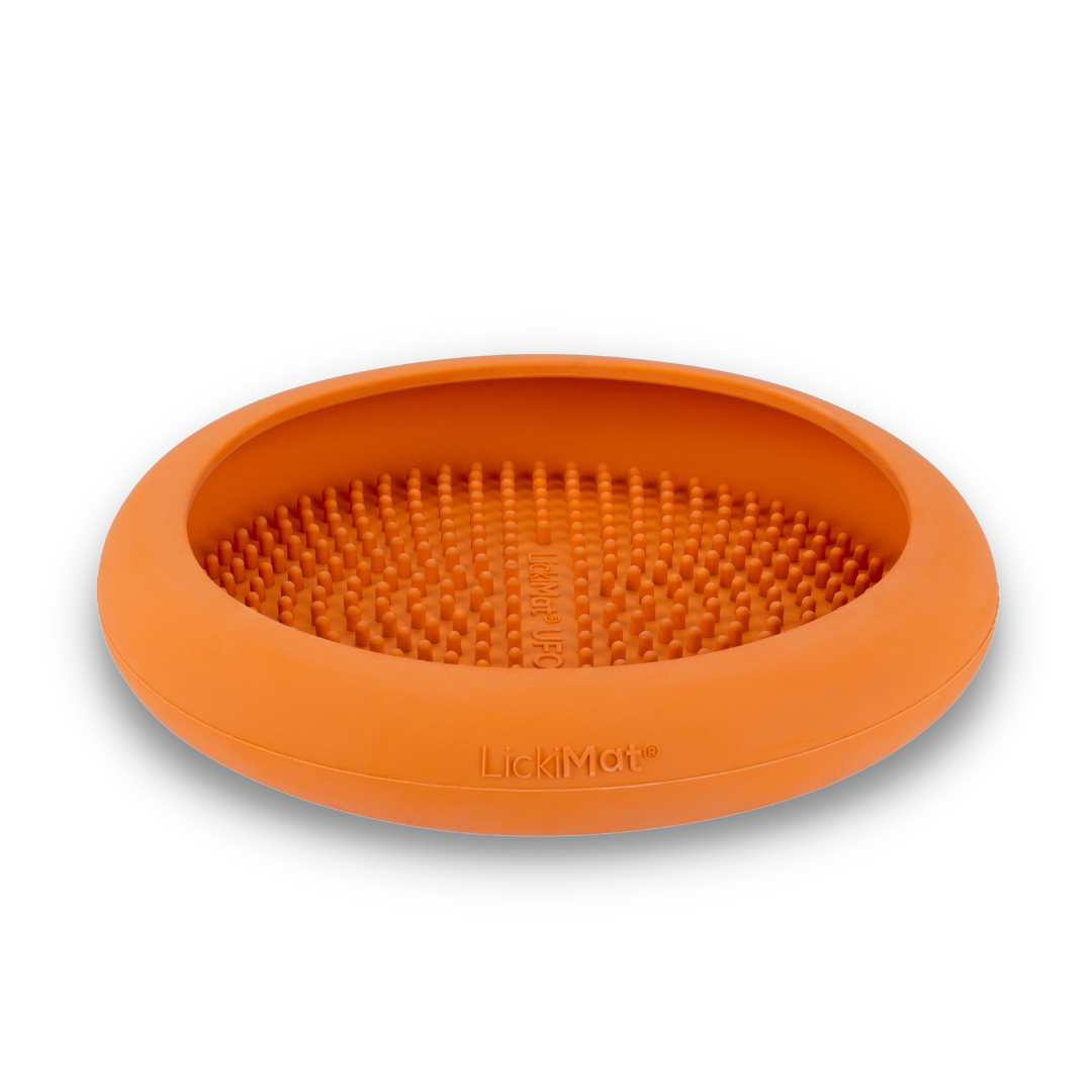 LickiMat UFO Slow Feeding Bowl Orange