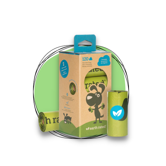 Earth Rated Bio Degradable Poop Bag Box of 8 Rolls unscented