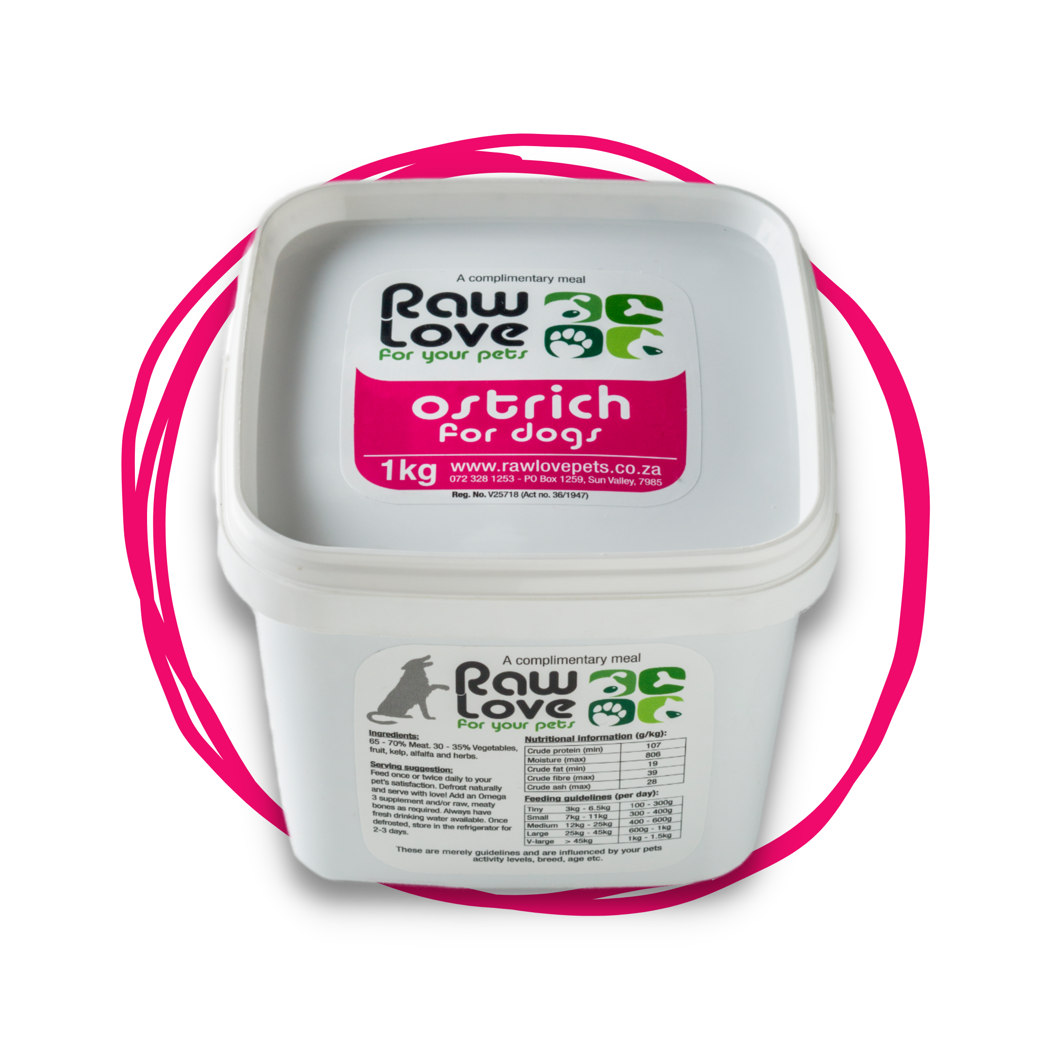 Raw Love Ostrich Meal RawFedPets